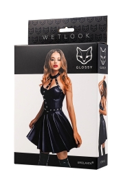 Черное платье Glossy Marisa wetlook