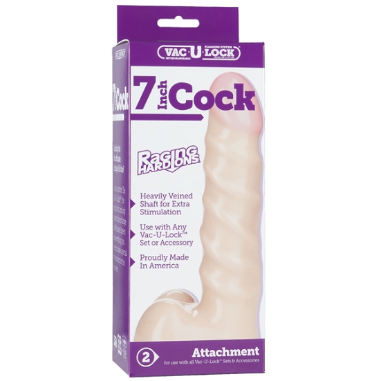 Фаллос-насадка Vac-U-Lock 7&quot; Raging, Doc Johnson